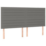 Testiera | Testata Grigio Scuro 180x5x118/128 cm Tessuto