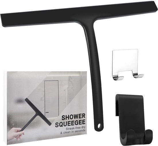 Douchewisser siliconen 11 pollici per vetro bagno con supporto per vetro porta finestra e specchio, adatto per auto e finestre di casa