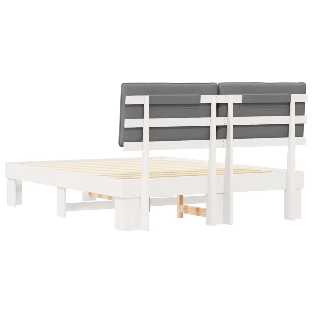 Letto con Testiera Rivestita Grigio chiaro 160 x 200 cm 877478