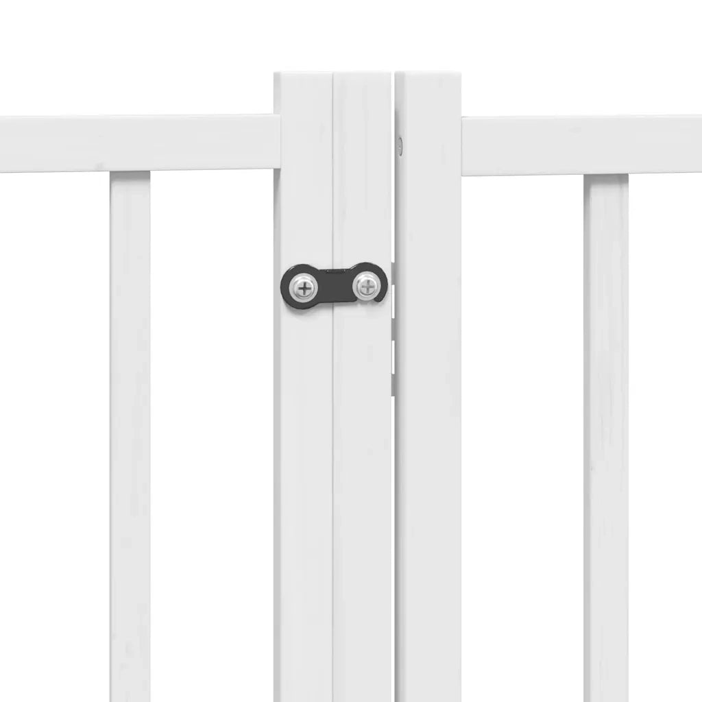 Cancello Cani Porta Pieghevole Bianco 12 Pannelli 640 cm Pioppo 3155734