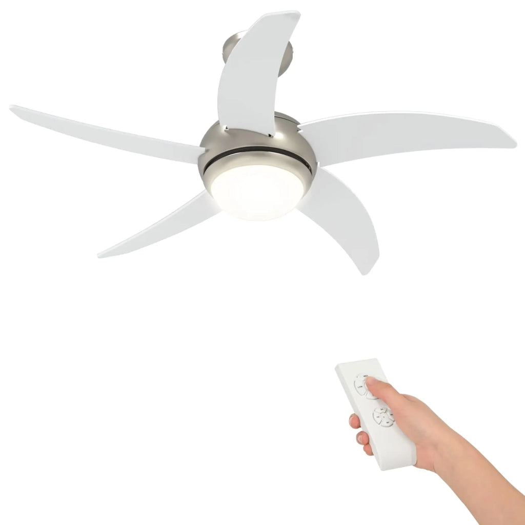 Ventilatore da soffitto con luce e telecomando Ø 110 cm Bianco 42035652