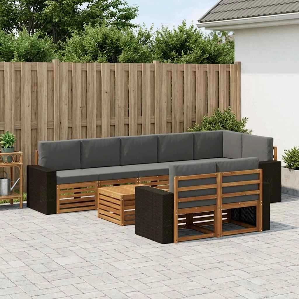 Set divani Legno di Acacia Massello 3384543