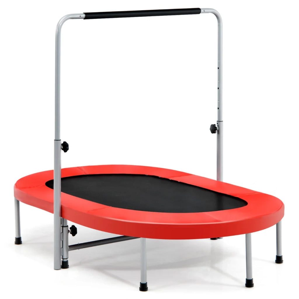 Trampolino pieghevole per 2 bambini 154 x 89 x 92-132 cm maggiore sicurezza ambiente accogliente acciaio PVC rosso 20_0014515