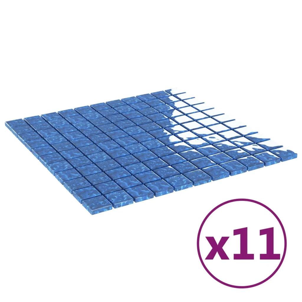 Piastrella Mosaic 11 pz Blu 50 x 50 cm Vetro CFW4014323