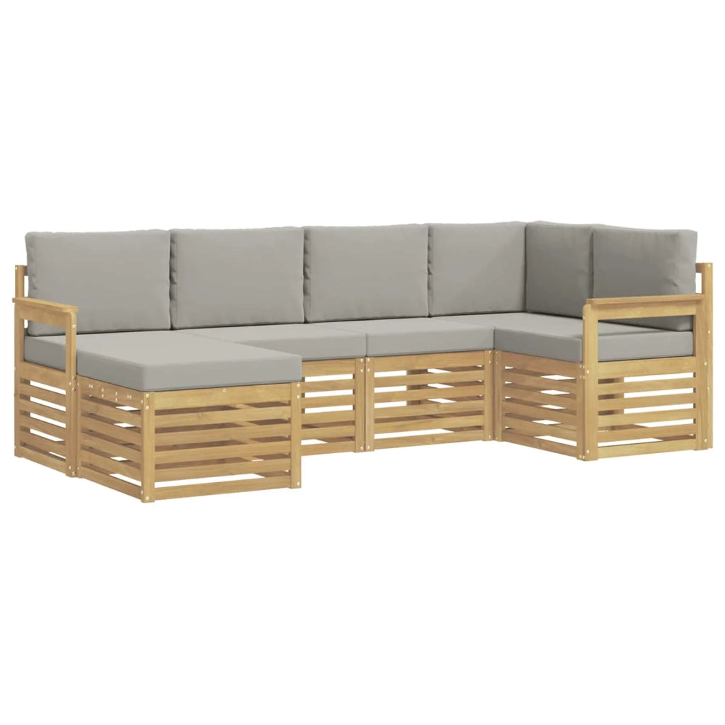 Set di divani da esterno 6 pcs Bianco e Grigio Chiaro 3392101