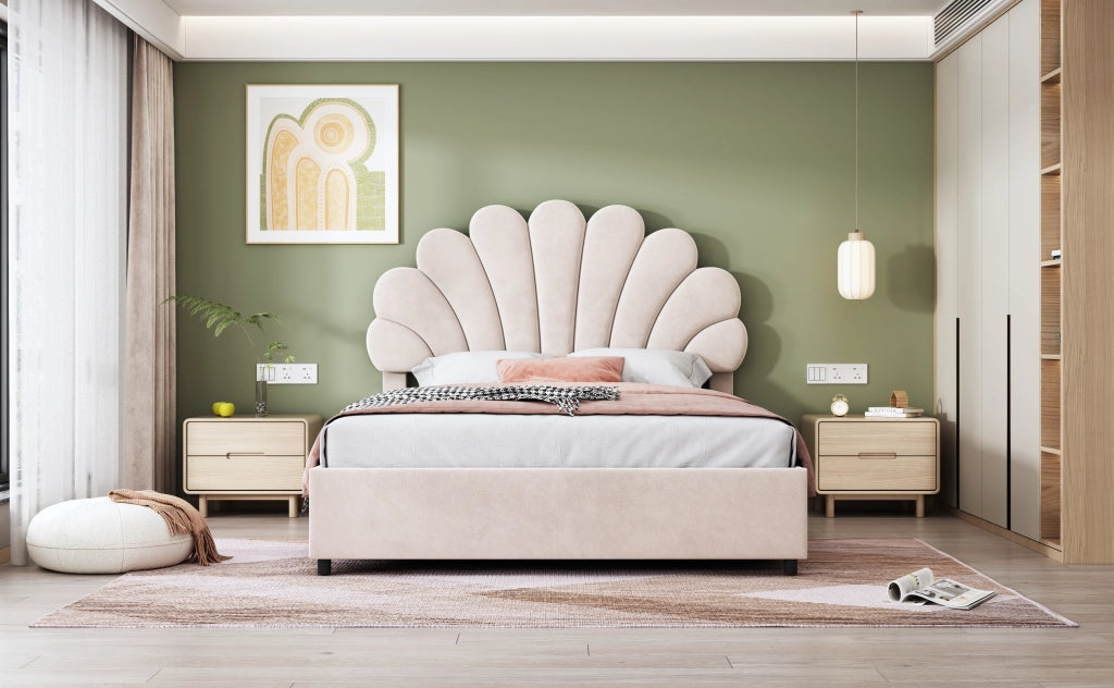 DESMIU Letto contenitore Letto Matrimoniale con testiera regolabile, vano idraulico, 140 × 200 cm, senza materasso