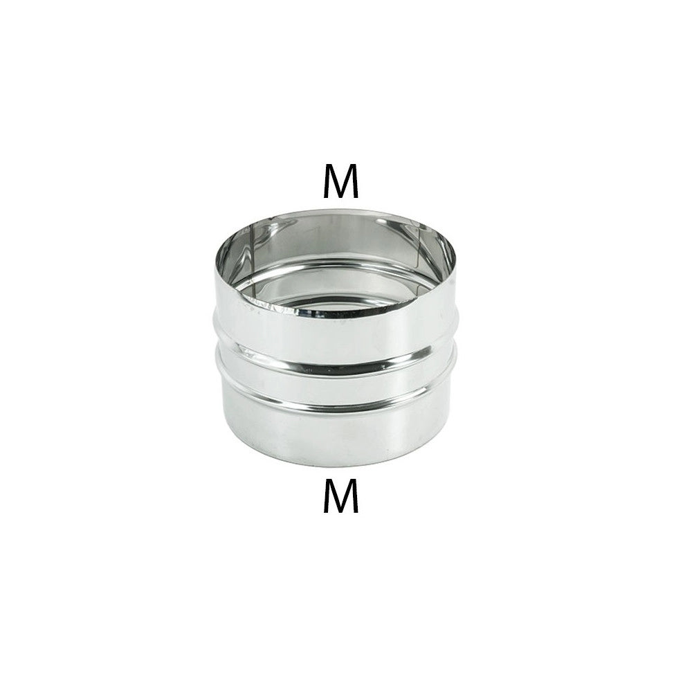 Manicotto mm da 160mm giunzione raccordo a doppio bicchiere inox aisi 304