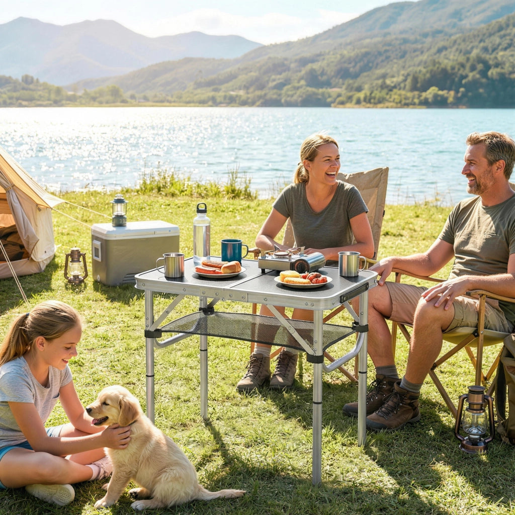 Tavolo Pieghevole da Picnic ¨C zephmum ¨C Nero 60 cm