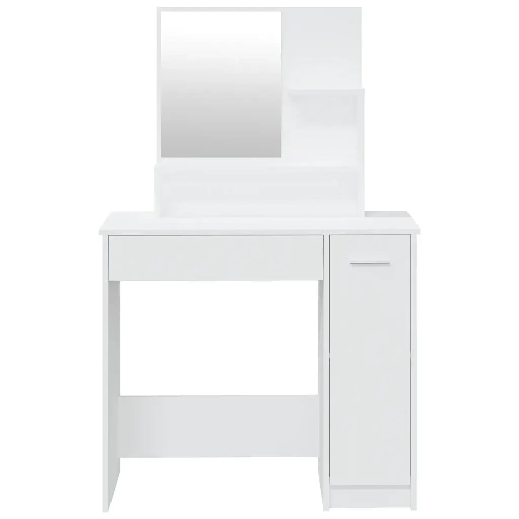 Set Tavolo da Toeletta | Tavolo da Trucco Bianco 86,5x35x136 cm
