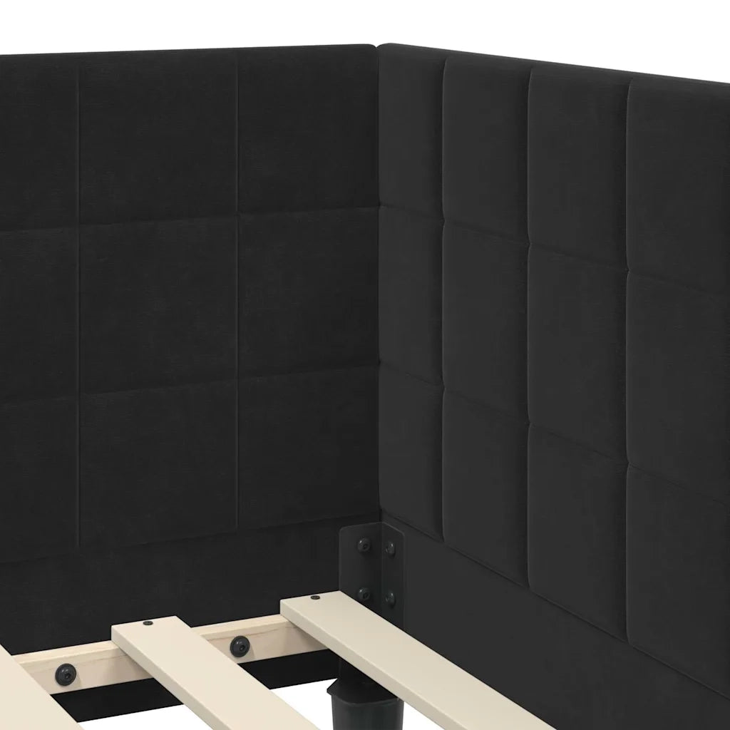 Struttura Letto Angolare con Materasso 2 pcs Nero Velluto 3393953