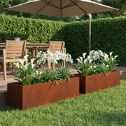 Vaso da giardino 2 pz Ruggine 80 x 20 x 20 cm Acciaio Corten 8005175