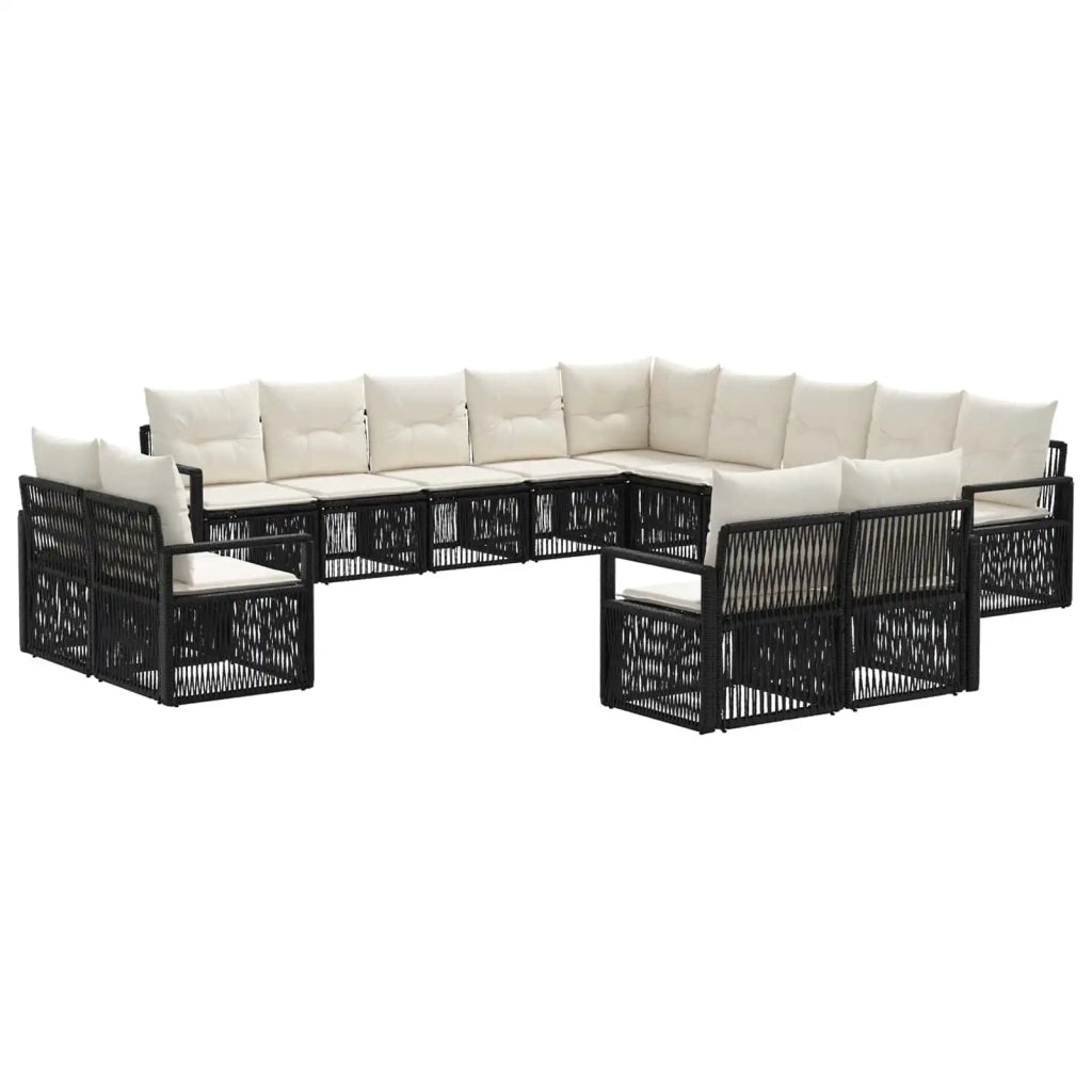Set Divano da Giardino 13 pz Nero polyrattan 3435892