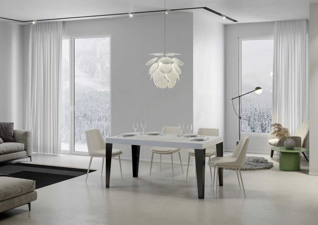 Tavolo allungabile 90x130/234 cm Flaris Bianco Frassino telaio Antracite