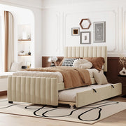 Letto bambino-Xylo-90x190 cm-ribaltabile, velluto, beige