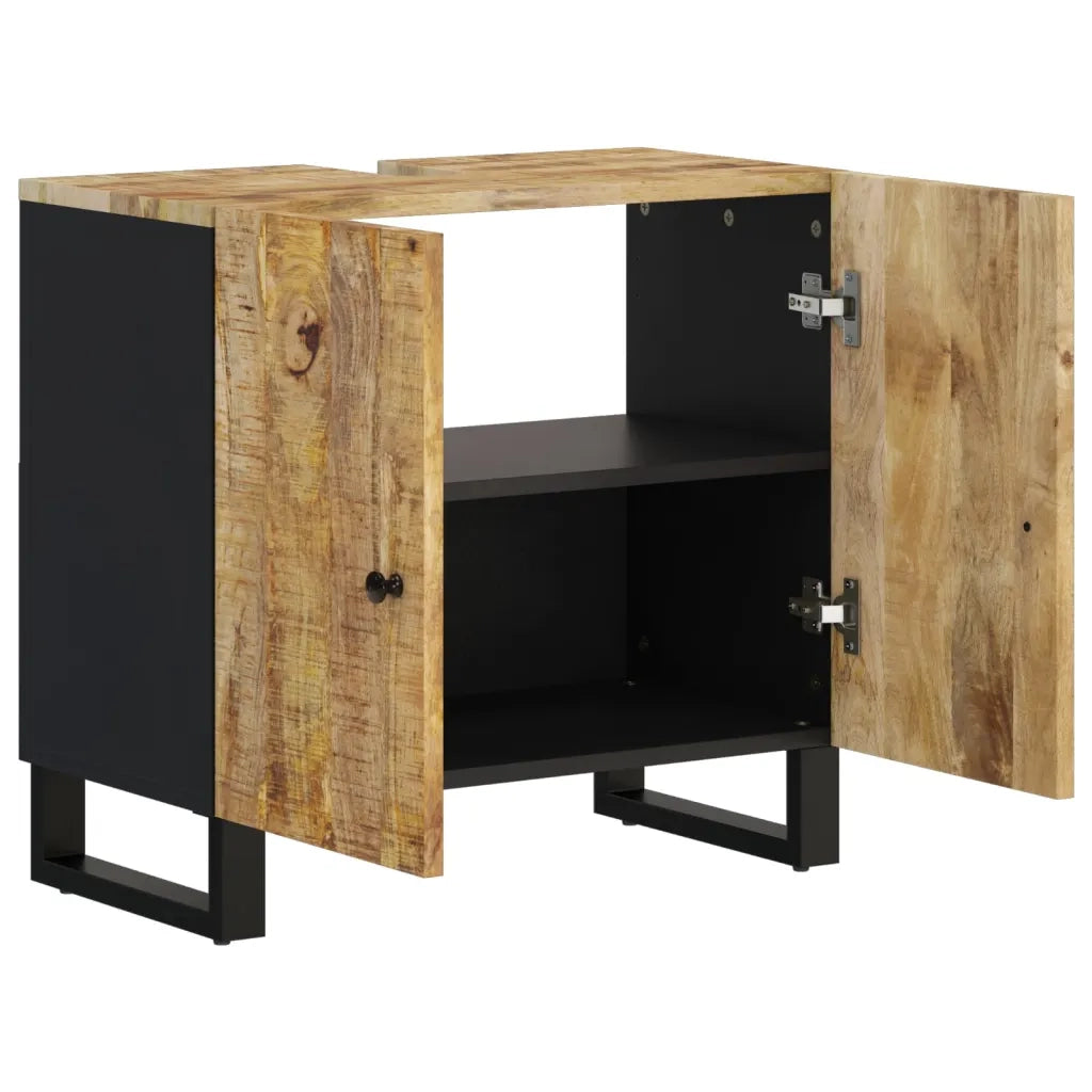 Mobile Lavabo-Armadietto da bagno 62x33x58cm Legno Massello Mango Legno Multistrato 199671