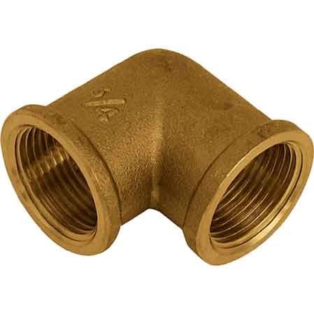 GOMITO FEMMINA/FEMMINA OTTONE GIALLO 1/2x1/2 - MADE IN ITALY