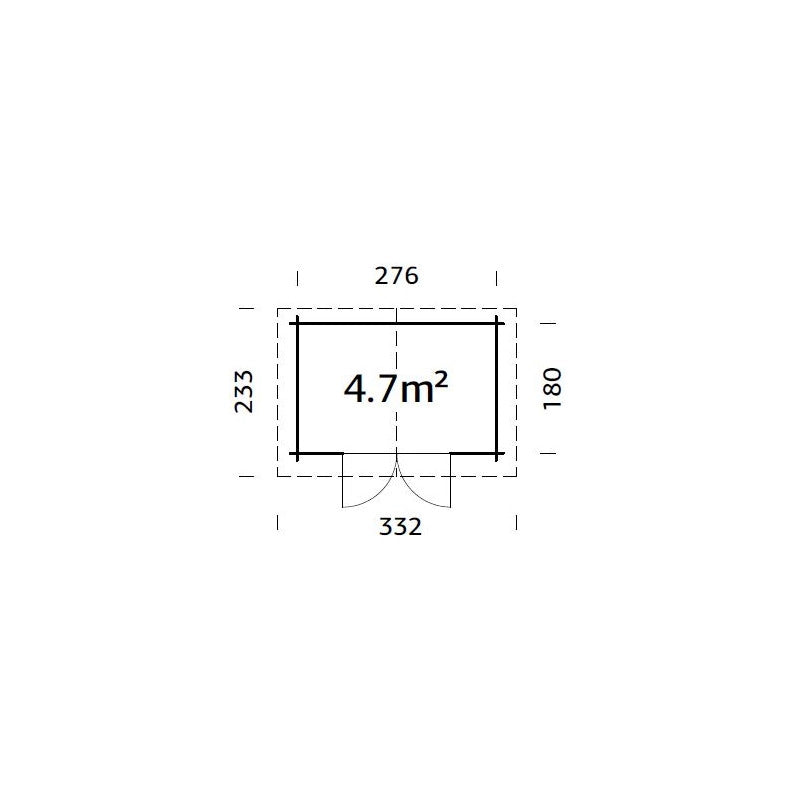 Casetta in legno da giardino 296x200 cm impregnato autoclave 28 mm, porta doppia con vetro e serratura, uso esterno - Esterni da Vivere