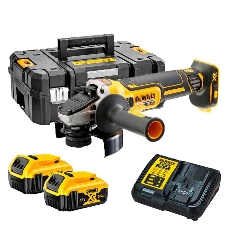 Smerigliatrice angolare DeWalt DCG405P2 18V Brushless 125mm con 2 batterie 5.0Ah