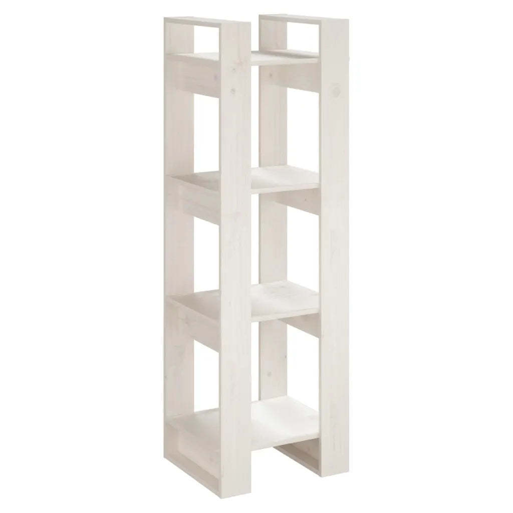 Libreria/Divisorio Bianco 41x35x125cm in Legno Massello di Pino 813865