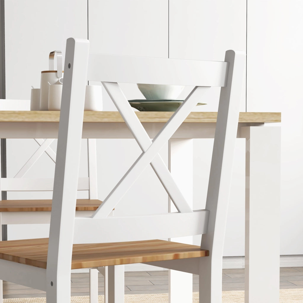 Set di 4 sedie da pranzo design ¨C Minimal ¨C Legno e tessuto beige