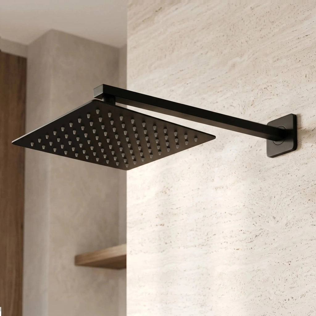 Braccio Doccia Quadrato Rea Js-9022b 40cm Black