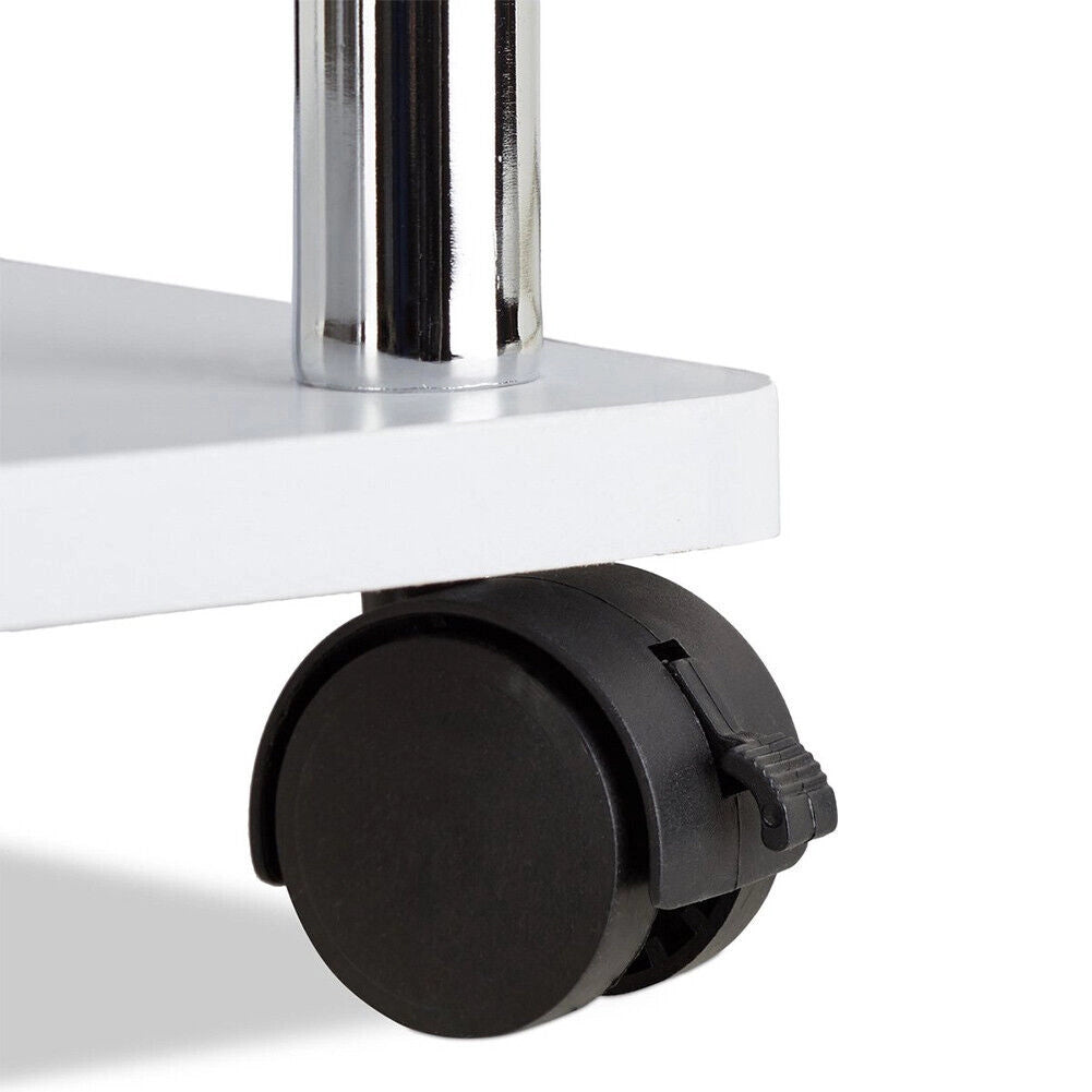 Mobile Mobiletto Tv Bianco 4 ruote Porta Televisore Legno MDF Carrello Tv