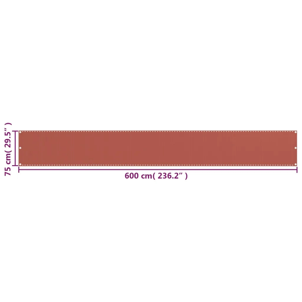 Paravento da Balcone-Divisorio Terracotta 75x600 cm in HDPE