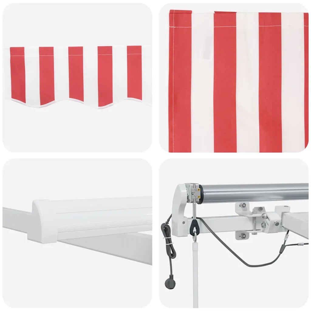Tenda Retrattile Rosso e Bianco 300 x 250 cm 3329982