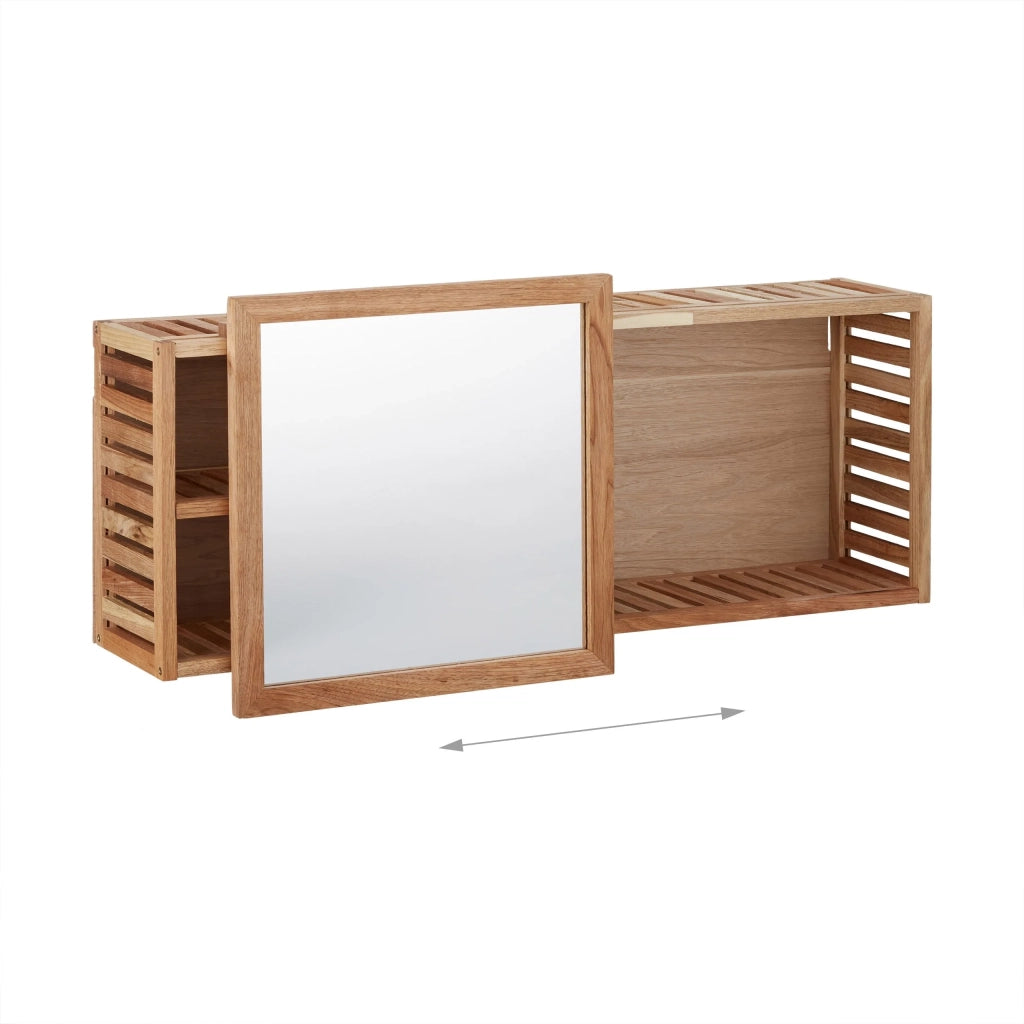 Mensola da parete con specchio scorrevole mobiletto da bagno stile design 80 x 30 x m 3213108