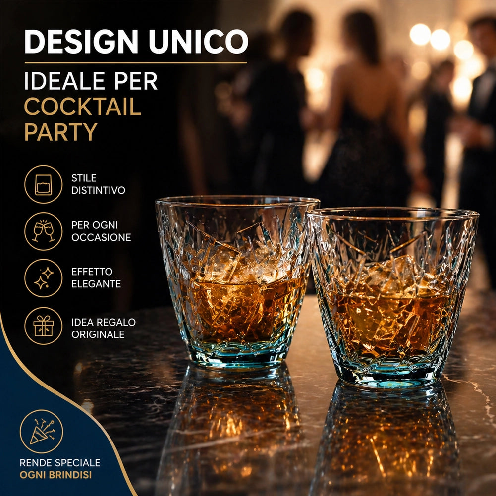 Set 2 Bicchieri da Vinci Crystal da Whisky Cocktail Lavabili in Lavastoviglie