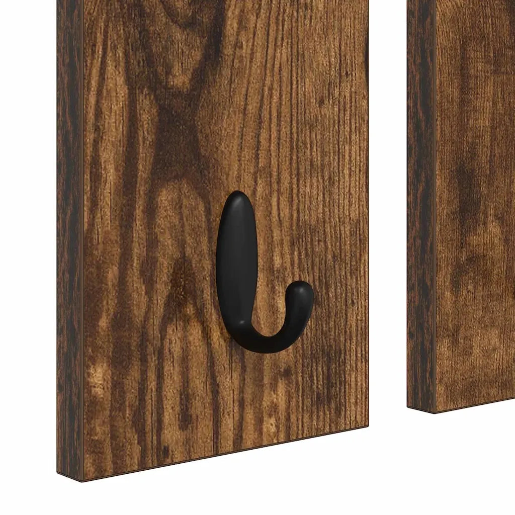 Appendiabiti a muro con lo scaffale Rovere fumo 85 x 10 x 45 cm 874487