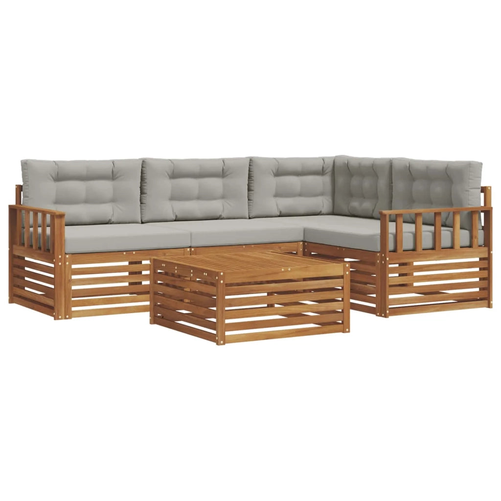 Set di divani da esterno 5 pcs Grigio Naturale e Chiaro 3373411