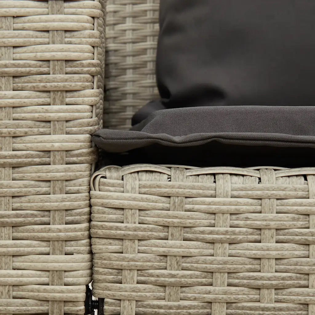 Divano da Giardino con Cuscini 5 Posti-Sofa da Giardino-Divano da esterno Grigio Chiaro Polyrattan