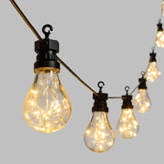 Catena 10 lampadine a goccia led bianco caldo, Ø 67 mm - 10 METRI