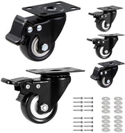 4 pezzi di ruote per mobili, 50 mm, ruote pesanti, doppio smalto, design elegante, rotazione 360° e carico massimo di 280 kg