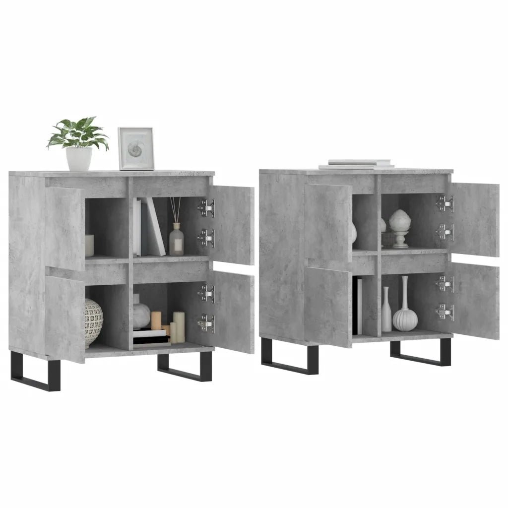 Credenze 2 pz Grigio Cemento in Legno Multistrato 3190185