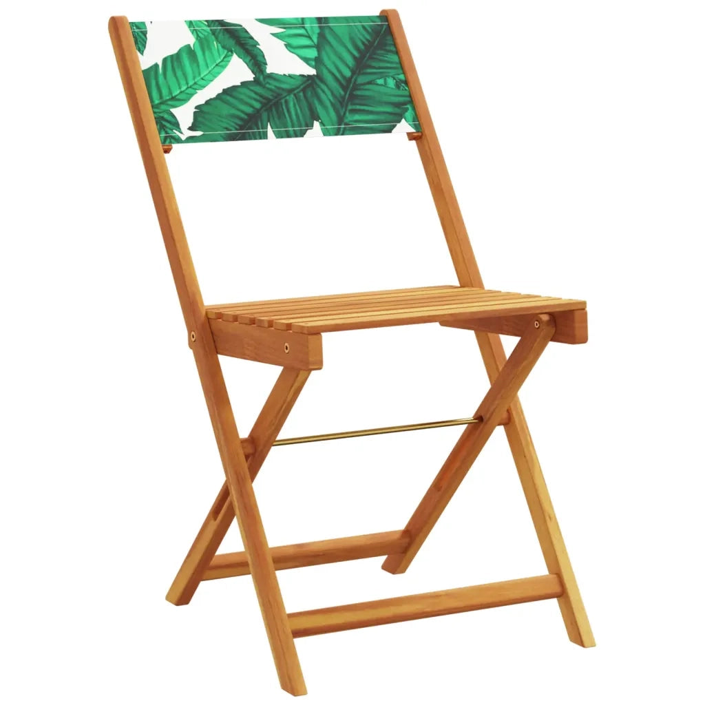 Set da Bistrot 3 pz Motivo Foglie in Tessuto e Legno Massello 3281764