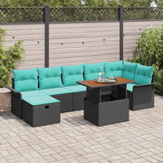 Set Divano da Giardino 8 pcs Nero polyrattan 3361256