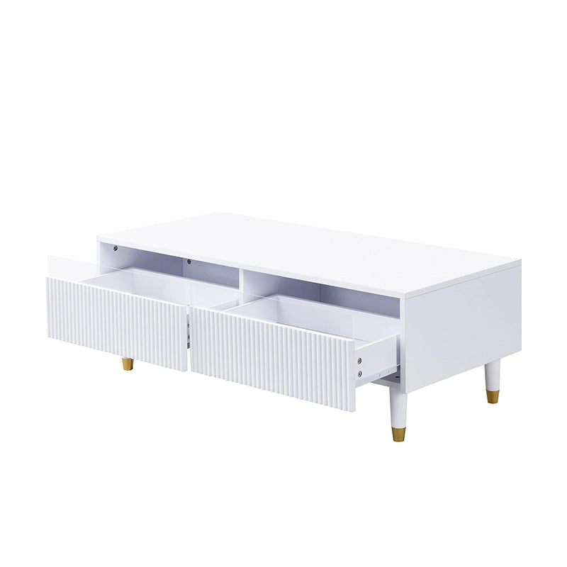 Cassettiera per TV bianca in MDF lunghezza 110 cm