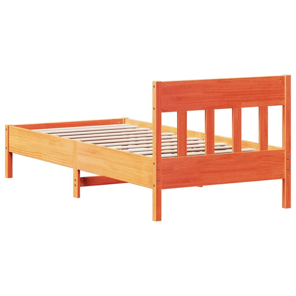 Letto senza Materasso Marrone Cera 100x200 cm in Legno di Pino 842657