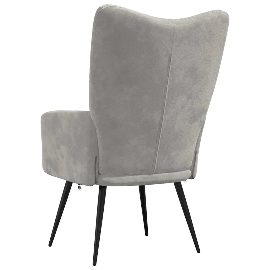 Sedia Relax Grigio Chiaro in Velluto 328073