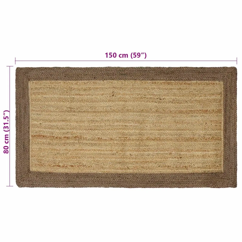 Tappeti per area Rettangolare Naturale e Grigio 80 x 150 cm 42010663