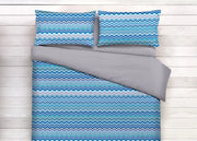 Copritrapunta In Cotone Fantasia Baia - Singolo - Azzurro