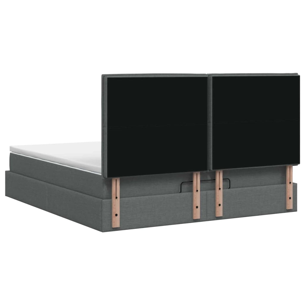 Letto Ottomano con Materasso e LED Grigio Scuro 140 x 200 cm 3457994