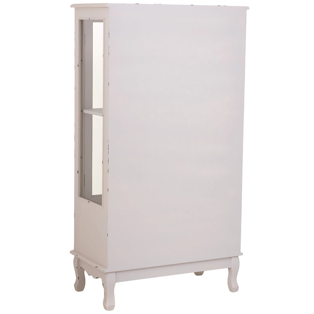 Vetrina in legno con 1 cassetto e 2 ante bianco 80x42x148h cm
