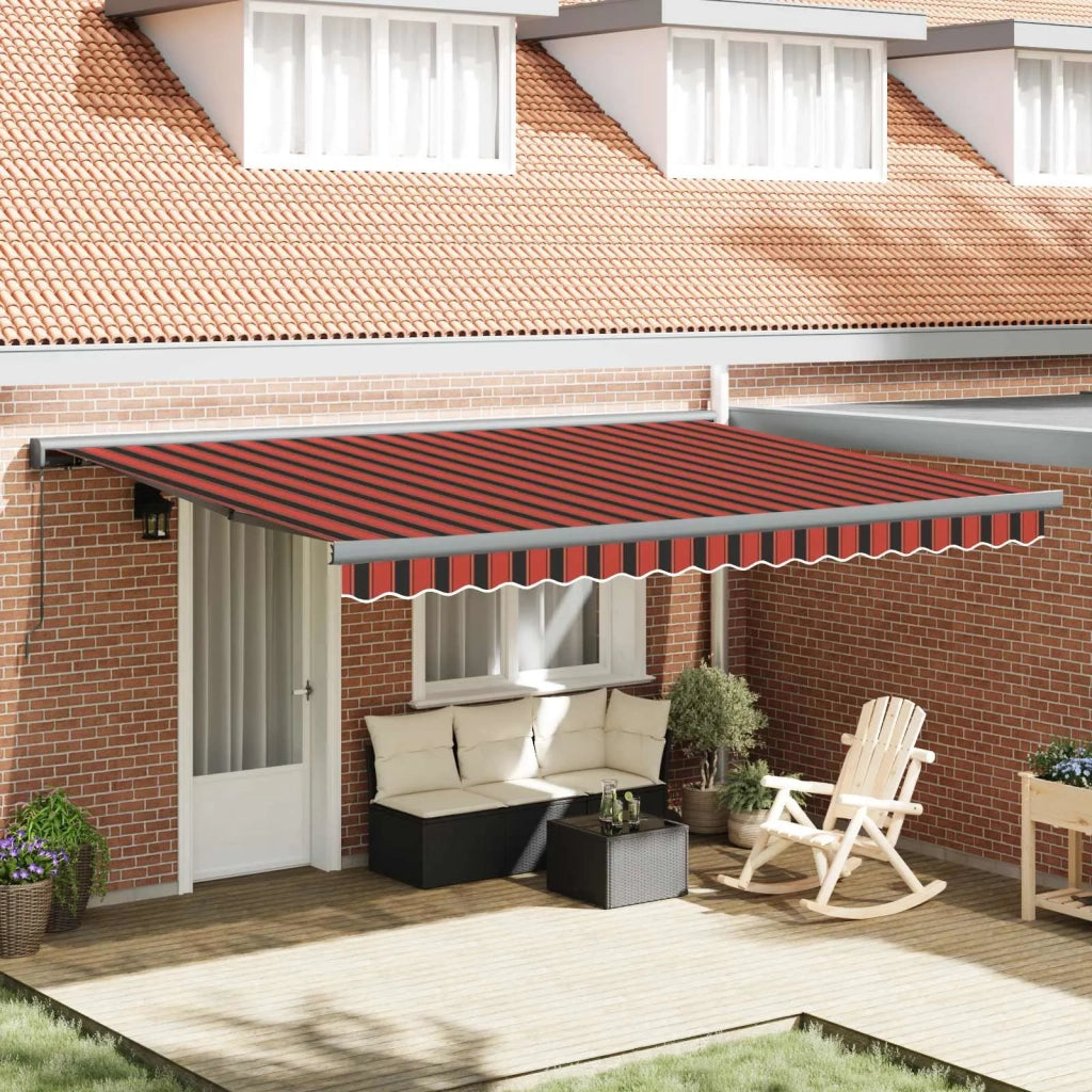 Tenda Retrattile Arancione e Nero 400 × 300 cm Tela e Alluminio 3420199