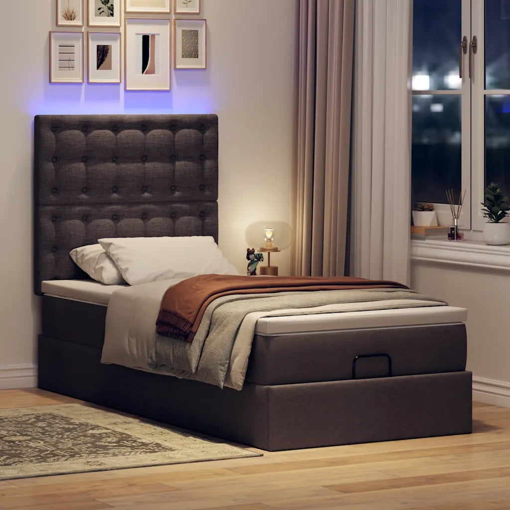 Struttura Letto Pouf con Materasso 100x200 cm in Tessuto 3314151
