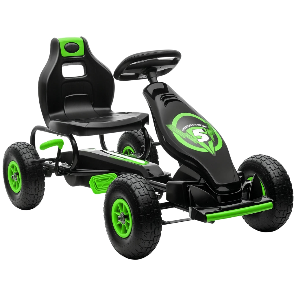 Gokart per Bambini con Pedali ¨C Minimal ¨C Verde e Nero 121x58x61 cm