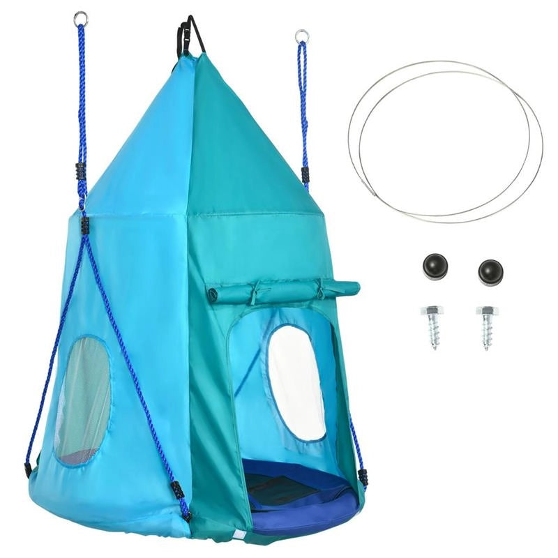 ALTALENA DA GIARDINO CON TENDA PER BAMBINI DA 3-8 ANNI  Ø100CM BLU