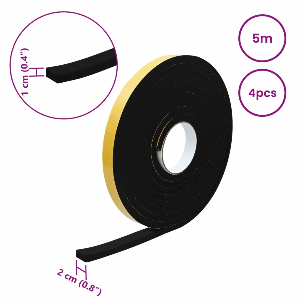 Nastro adesivo in schiuma 4 pcs Nero 20mm x 5m Schiuma CR 42024086
